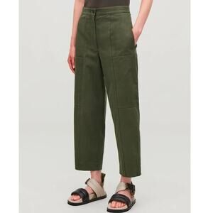COS Olive Green Straight-Leg Utility Pants